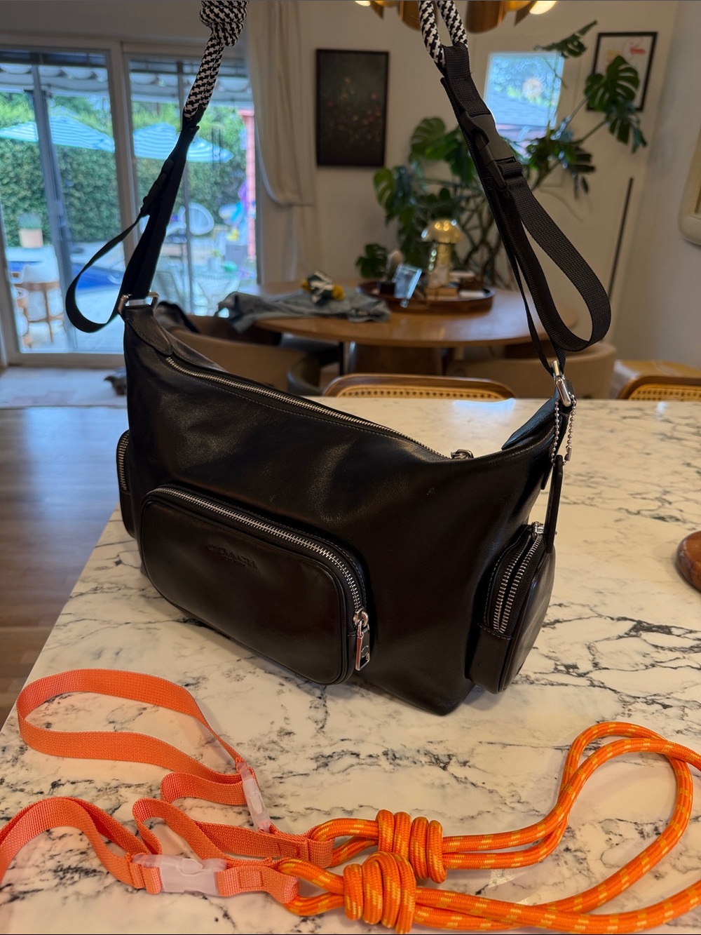 Coach Finn Black Leather Crossbody with two extra straps! - Picture 6 of 8